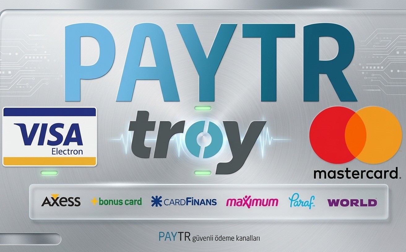 PayTR güvenli ödeme — VISA Electron, troy, Mastercard, Axess, Bonus Card, CardFinans, Maximum, Paraf, World